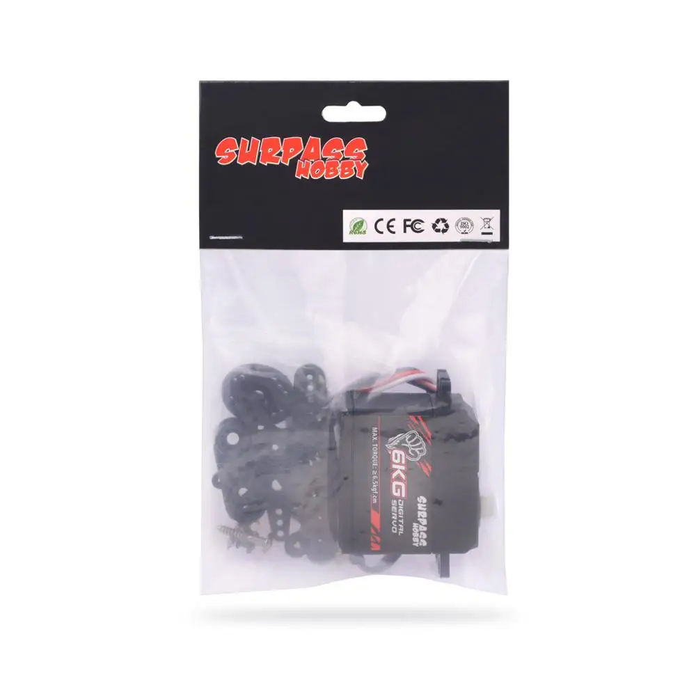 Цифровой сервопривод SURPASS Hobby S0600P 6 кг для радиоуправляемых моделей 1/10 1/12 1/14