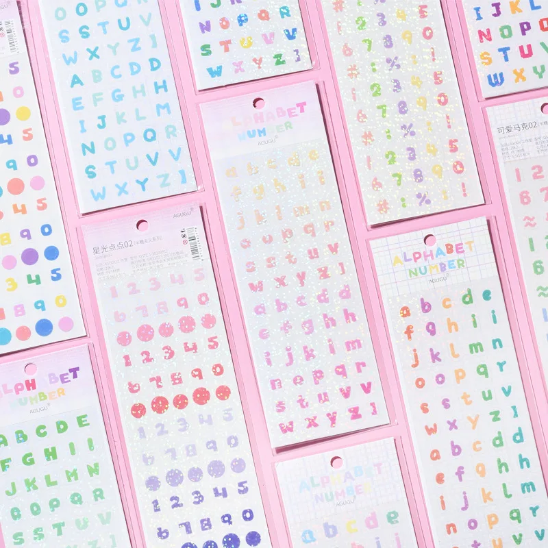 2 листа цветных алфавитных букв самоклеящиеся блестящие светоотражающие