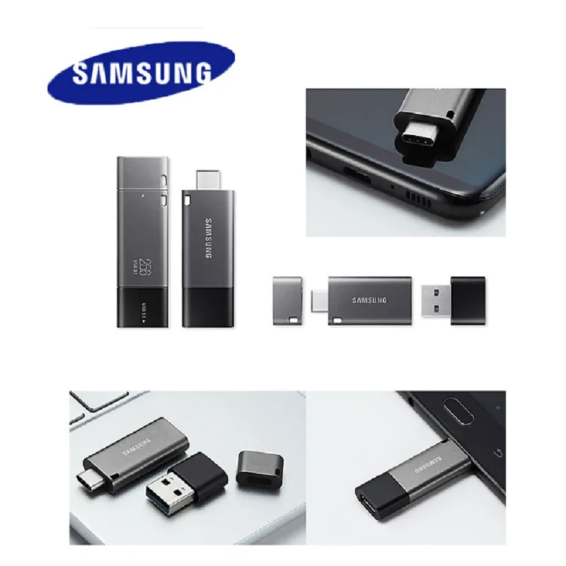 Флеш-накопитель Samsung DUO Plus USB 3 1 32 ГБ 64 128 256 металлическая карта памяти Type-C флешка
