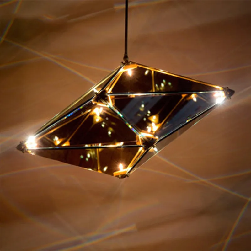 

Nordic Creative Diamond Glass Pendant Lights Post-modern Personality Hanging Lamps Living Room Dining Room Decor Light Fixtures