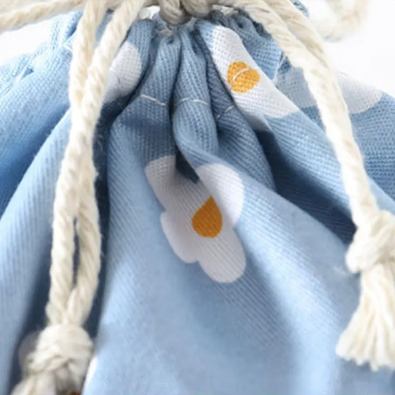 Повседневная Женская Хлопковая сумка-шоппер на шнурке Экологичная многоразовая