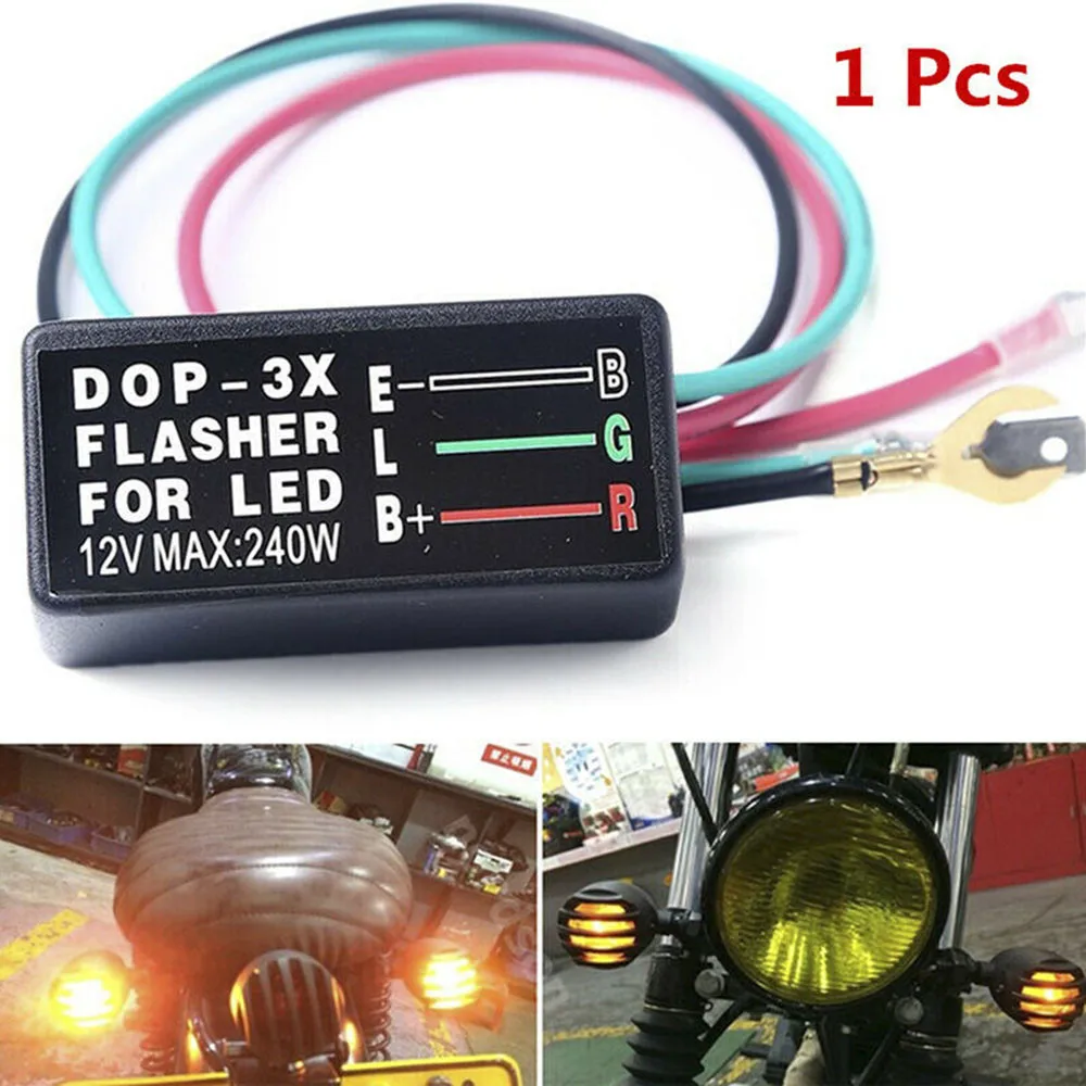 

12v 240w Dop-3x Turn Light Flasher Controller Motorcycle LED Flashing Relay Motorcycle Led Special Flash Relay Three-Wire Flash
