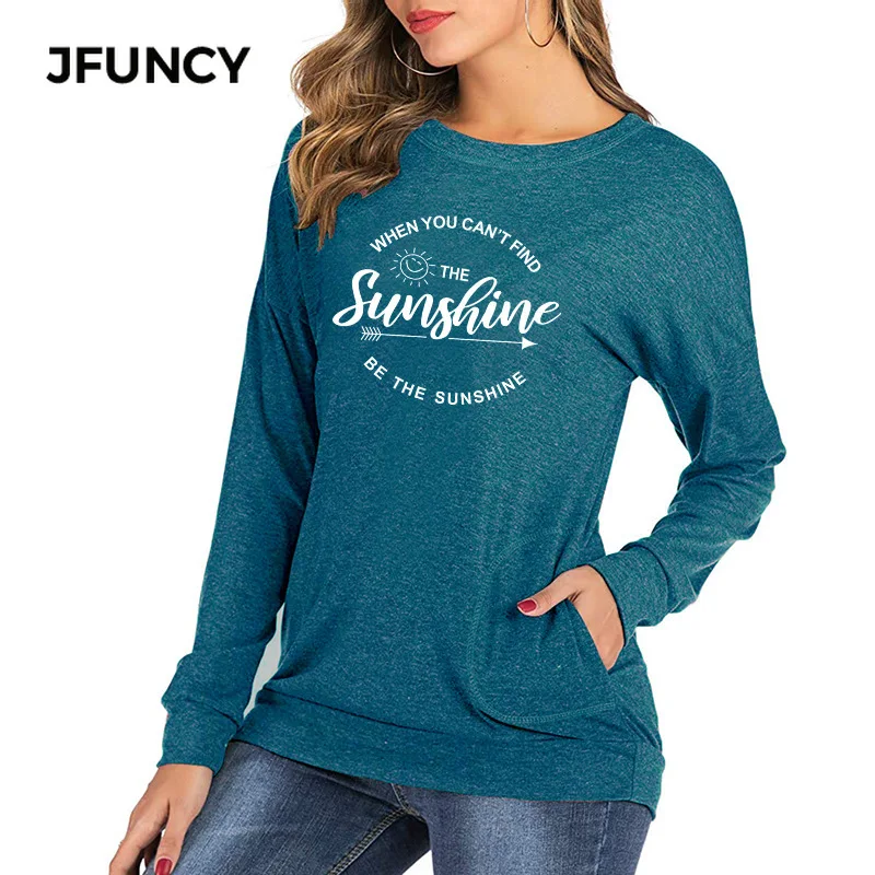 JFUNCY 2020 Осенняя женская футболка с длинным рукавом Свободные женские футболки топы размера плюс повседневные женские пуловеры женские футб...