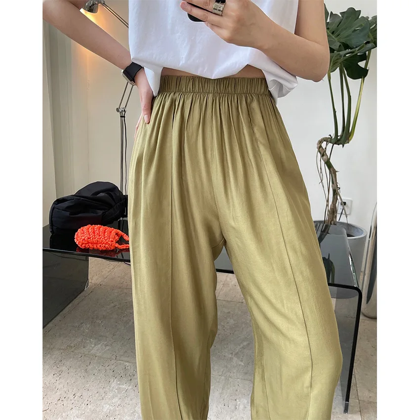 

Summer New European American Ins Bloggers Light And Naked Feeling Sunscreen Elastic High Waist Leggings Casual Slacks