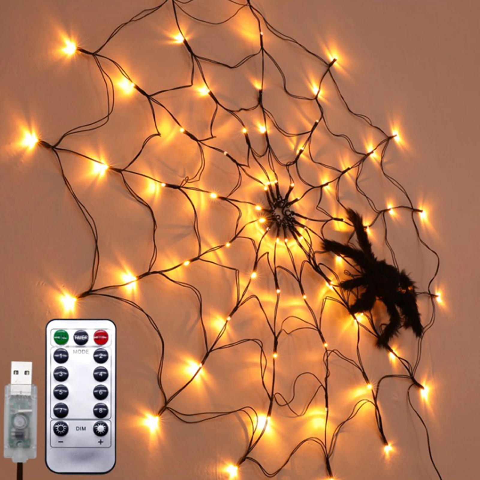 LED SpiderWeb Light Halloween Spider Web Led String Lights Waterproof Cobweb Terror Party Decoration Normal | Дом и сад