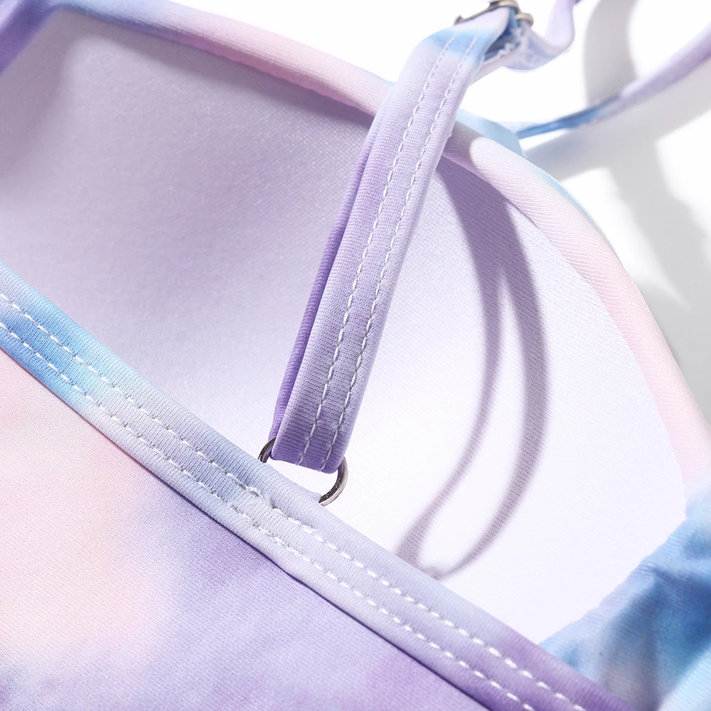 

Tie Dye Bikini Push Up Swimsuit Printed High Waist Bikini 2021 Cross Bandage Swimwear Biquini Swimming Suit Sexy Swimwear Women