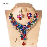sale fashion jewelry sets women big necklace earring set indian jewellery rhinestone party wedding jewels 8 colors f1160 cacare