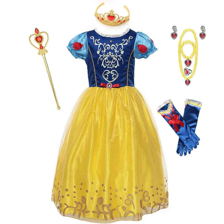 Нарядный Детский костюм Белоснежки платье принцессы для девочек От 2 до 8 лет