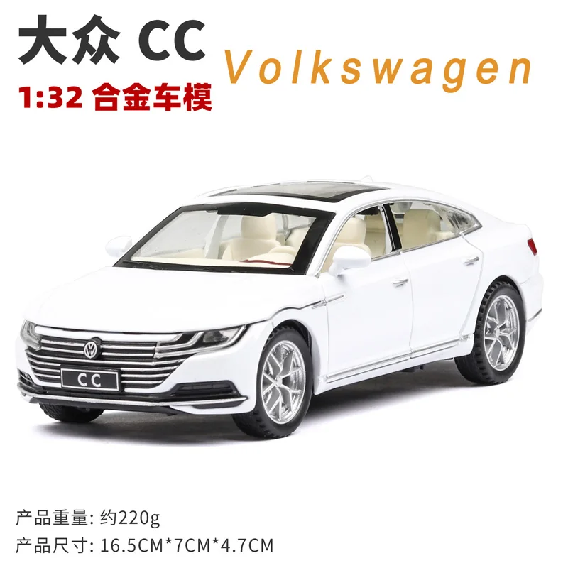 Белый 1/32 весы Volkswagen CC литой под давлением сплав оттяните назад автомобиль коллекционная игрушка Подарки для детей - Цвет: Белый