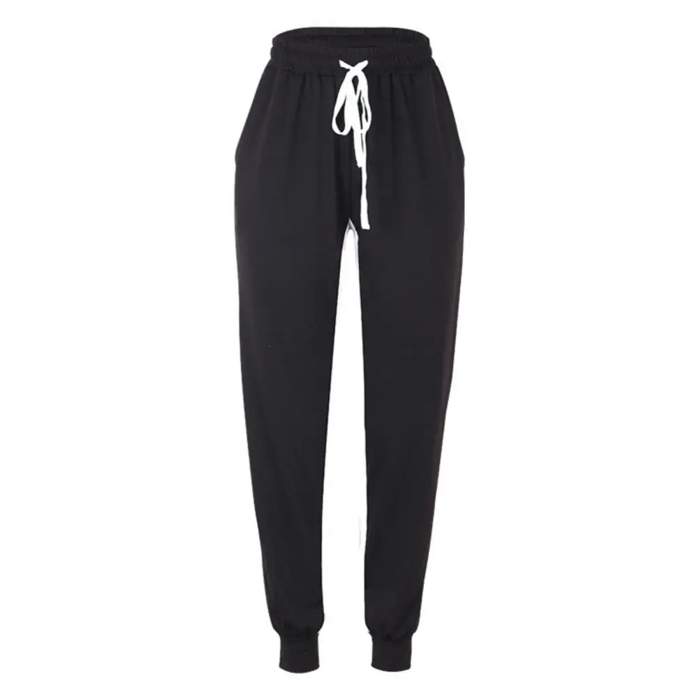 Брюки женские повседневные с боковыми полосками и карманами на шнурке