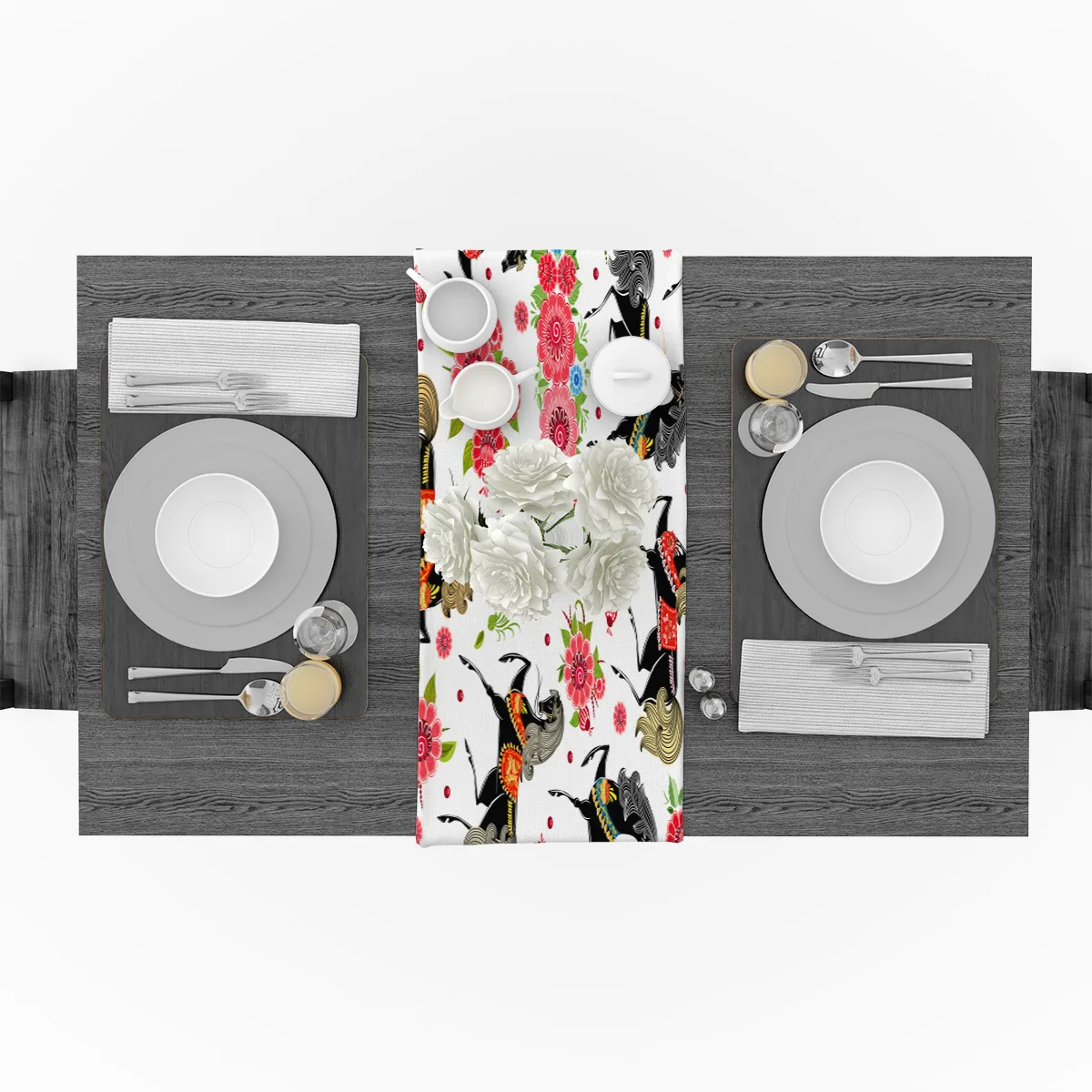 Модный стиль лошадь цветок иллюстрация настольная дорожка Настольный Флаг