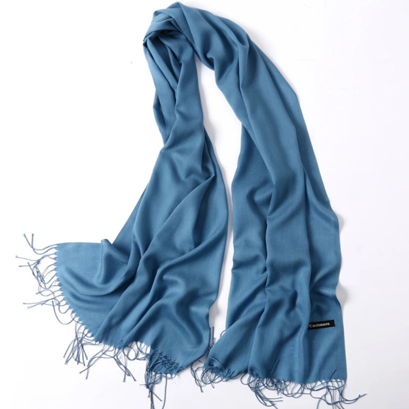 

Tassels Scarf Women Winter Warm Shawls Solid Color Wraps Scarves Fashion Winproof Long Ladies Neck Scarf