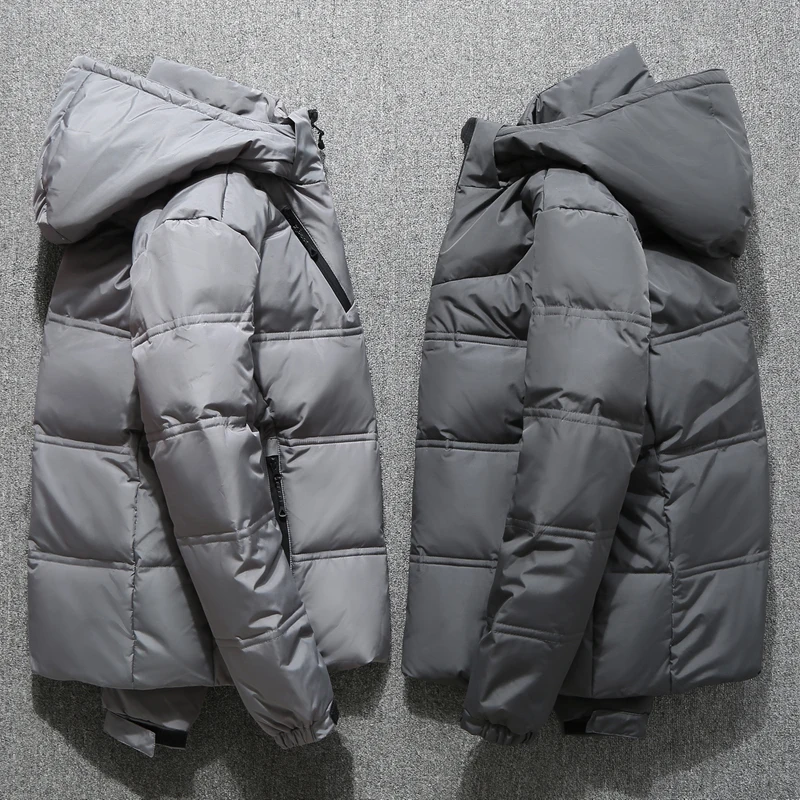 2019 Мужская русская Зимняя Толстая теплая ветрозащитная белая куртка пуховик на