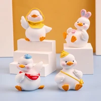 kawaii duck resin props dollhouse accessories mini cartoon headcloth duck household ornaments children students gifts