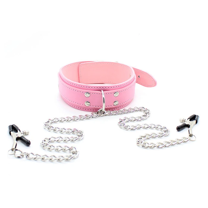 Ожерелье из кожи зажимы для сосков страз ролевых игр интимные игрушки