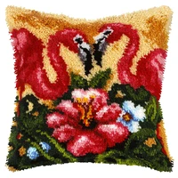latch hook cushion yarn for embroidery cushion cover animal flamingo bees pillow case sofa cushion decorative pillow