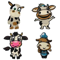 4 kinds different cattle sew on embroidery patches for clothing diy fashion clothing embroidered applique patches