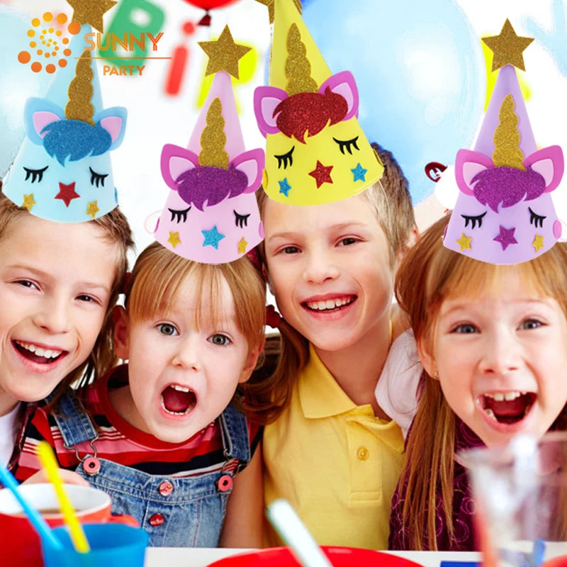 Мультфильм Единорог детская вечеринка шляпа блеск единороги звезды шапки ко дню