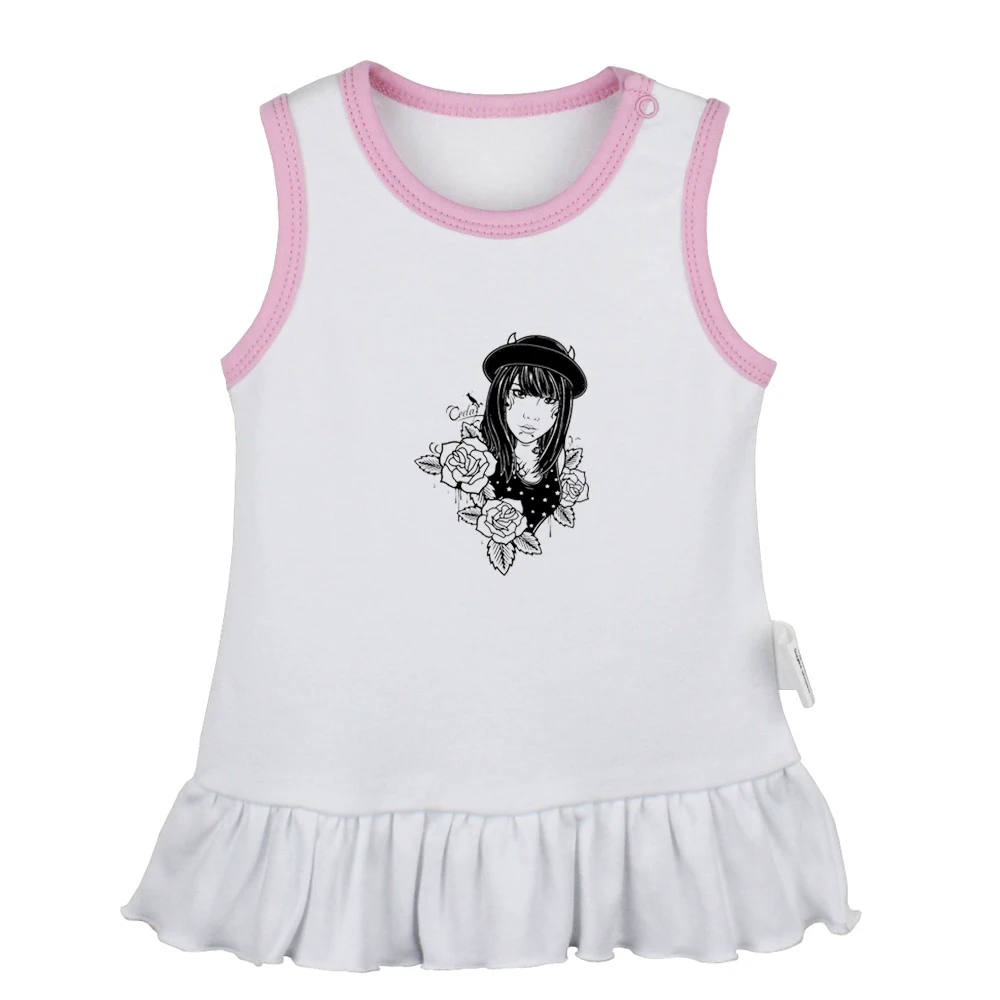 Винтажное платье без рукавов для новорожденных с изображением Мико и яркого