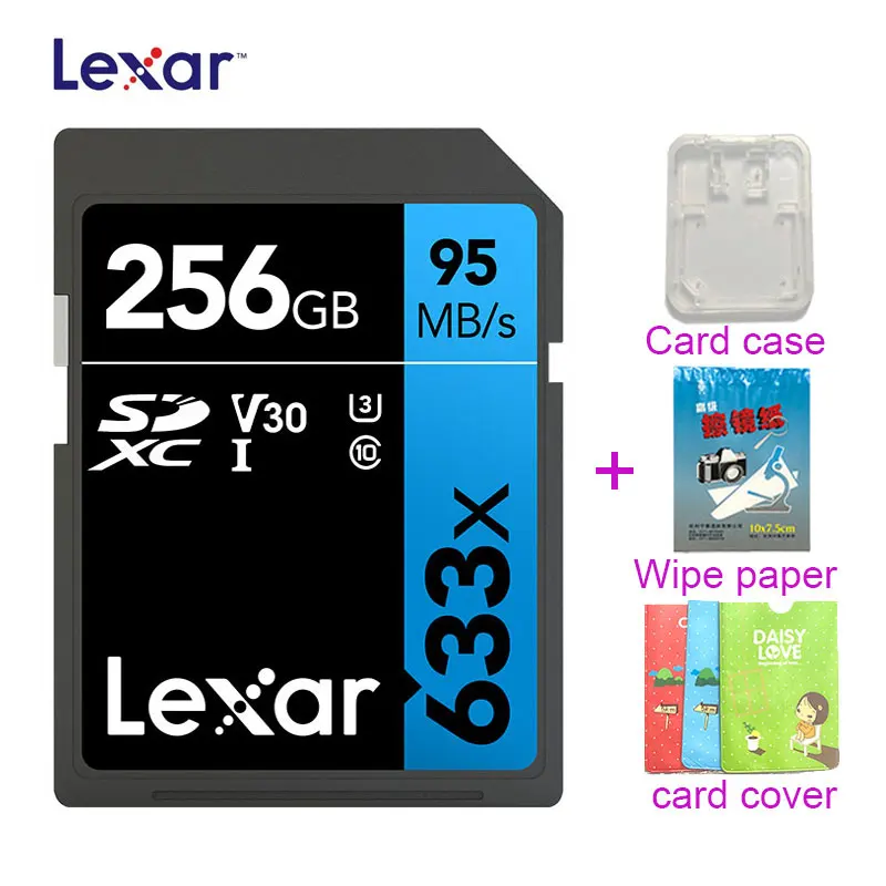 633x SDXC оригинальный Lexar SD карты UHS I 512 ГБ 256 3D 4K видео высокой Скорость Ёмкость SDHC 95