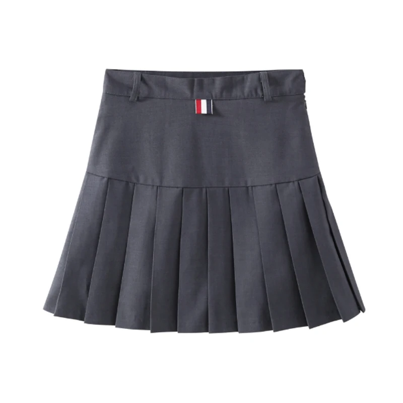 Плиссированные юбки для девочек детская школьная юбка весна-осень однотонные
