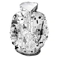 2021 new year and autumn mens hoodie 3d printing japanese anime childrens cartoon fashion pullover sweater coat