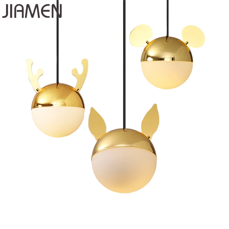 JIAMEN мультфильм Животные подвесные светильники современный стеклянный подвесной