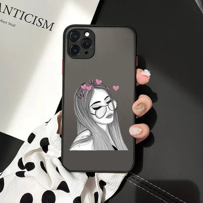 

ins heart senior boys and girls Phone Case Matte Transparent for iPhone 7 8 11 12 s mini pro X XS XR MAX Plus mobile bags