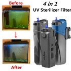 Ультрафиолетовый Стерилизатор лампы фильтр насос для аквариума стерилизация удаление водорослей дезодорирование воды циркуляция УФ фильтры для аквариума 220 В