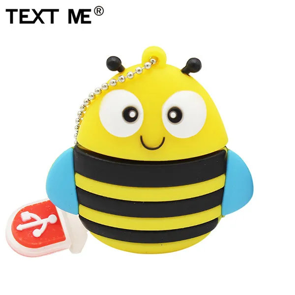 yellow TEXT ME 64GB мультфильм Пингвин сова лиса стиль usb флеш-накопитель usb 2,0 4GB 8GB 16GB 32GB флешка, подарок - Цвет: yellow