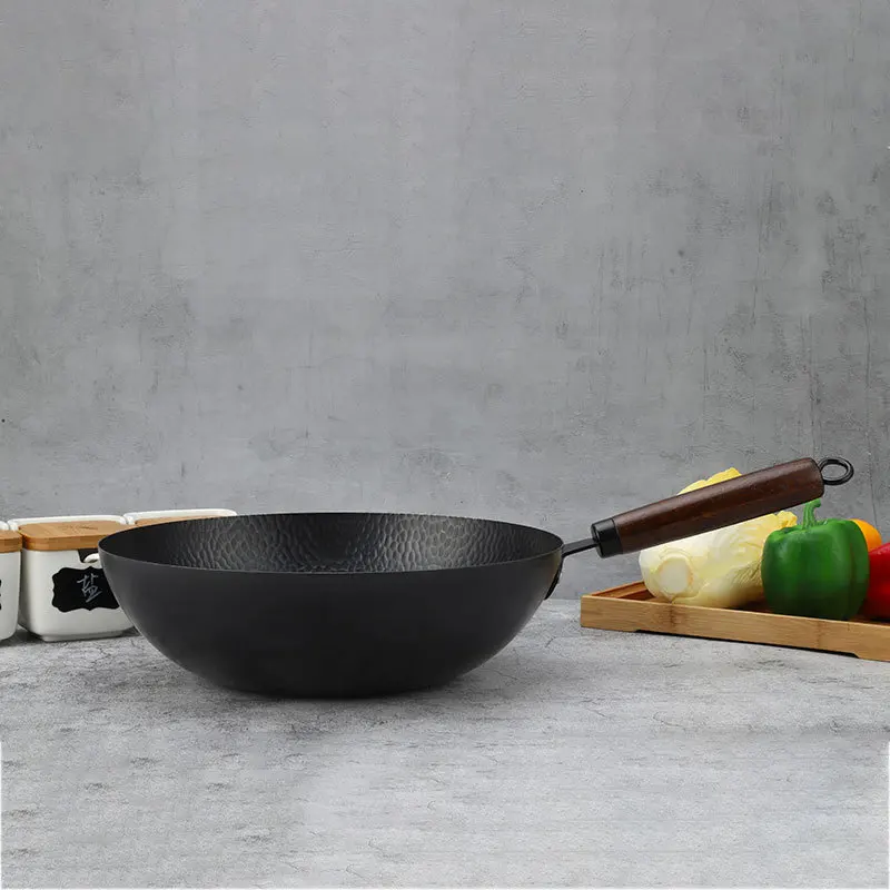 Бесплатная доставка индукционная сковорода вок 32 см без химической углеродистой