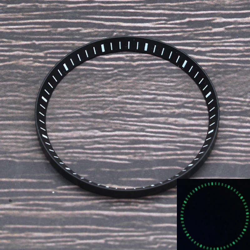 

31,4 мм черный мод SXK глава кольцо зеленые светящиеся 6105 черепаха Абалон часы глава кольцо подходит для NH35 NH36 часы с механизмом