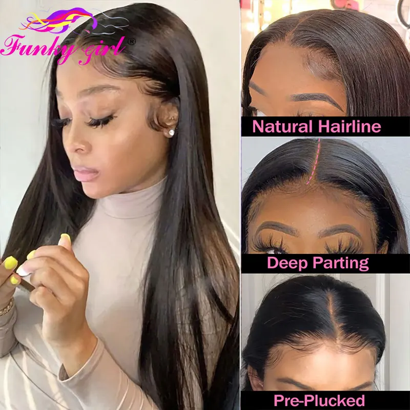 Парики 30 дюймов HD T часть перуанские прямые парики из человеческих волос с