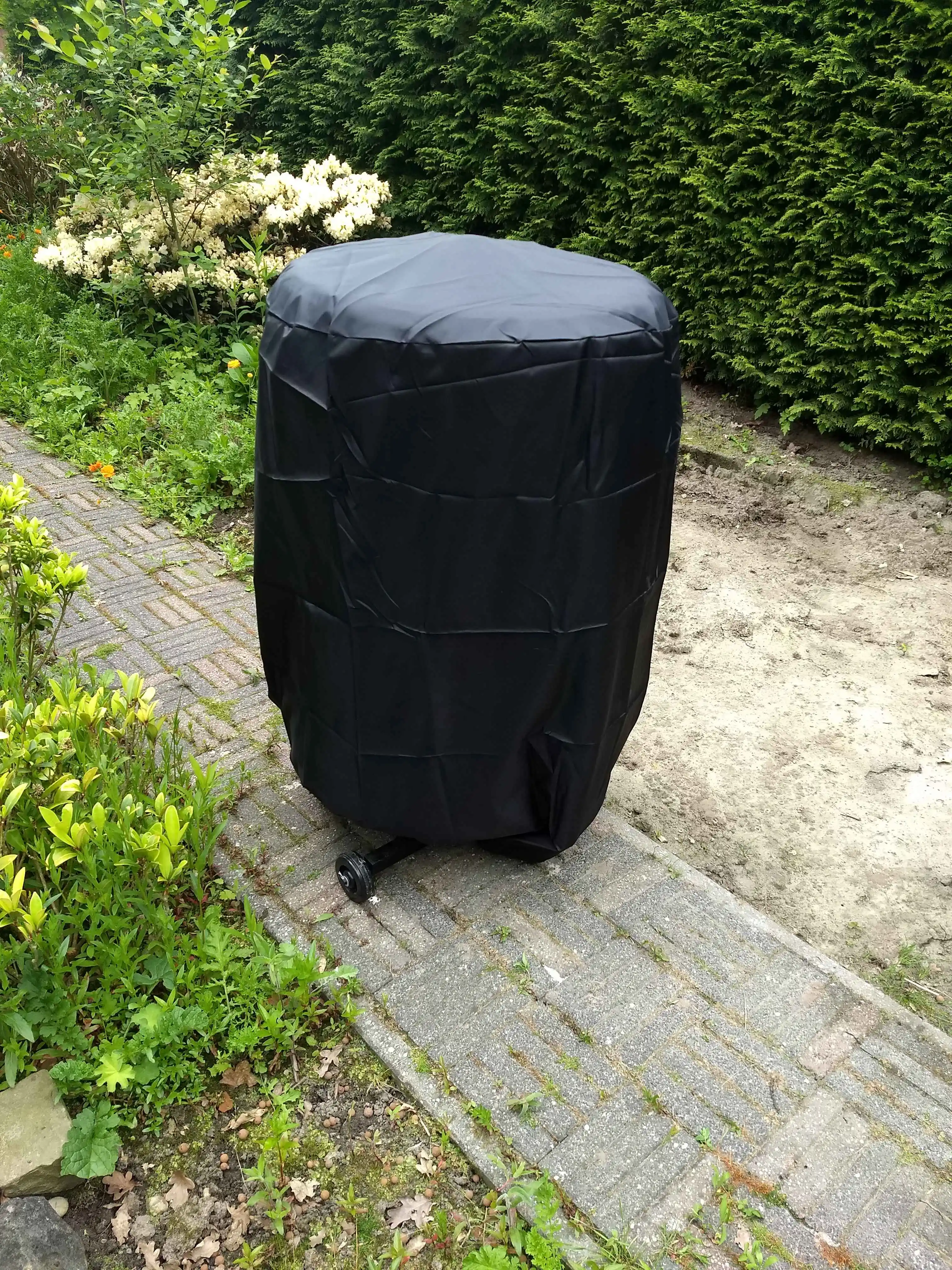 Cnsjmade 2" черный цвет барбекю Гриль Крышка с лентами, барбекю крышка 28''Wx35. 4''H(71x90 см