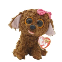 new ty beanie big eyes 6 15 cm brown teddy dog stuffed soft plush cute animal collection toy doll child birthday christmas gift