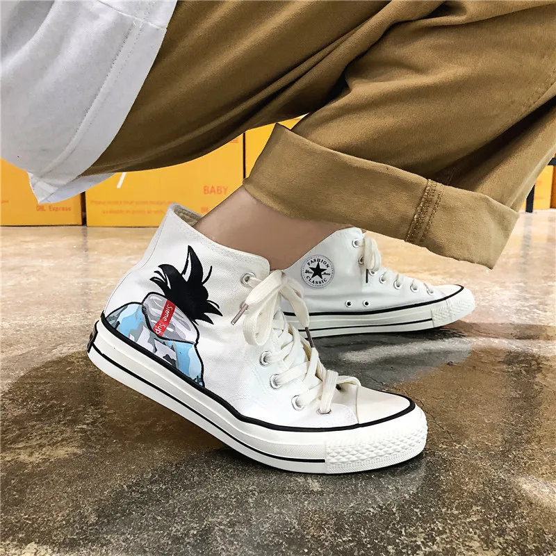 INSTANTARTS парусиновая обувь Вулканизированная кроссовки Dragon Ball Cool High Top Man Vegeta Super