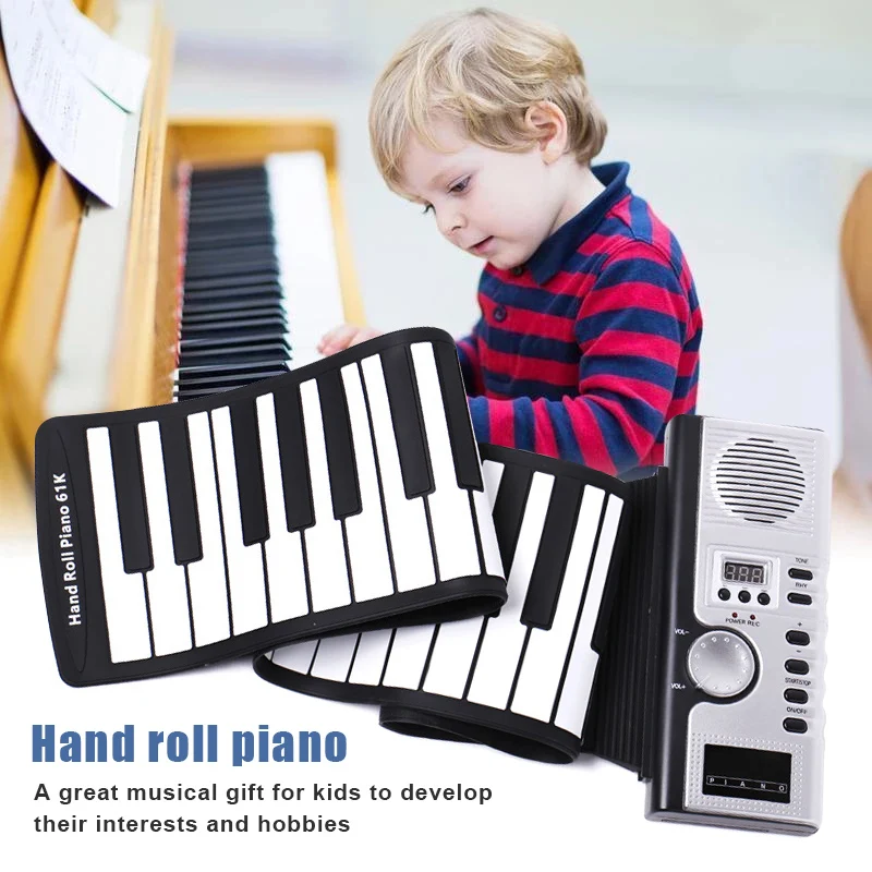 

Portable Electronic Hand Roll Piano Flexible Roll up Keyboard Silicone Piano SAL99