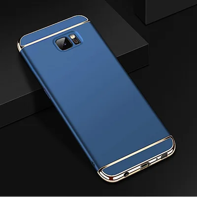 Blue Роскошный металлизированный чехол для телефона для Samsung Galaxy S8 S9 плюс S6 S7 край J4 J6 A50 A40 A60 A70 A20 A30 A10 жесткий чехол - Цвет: Blue
