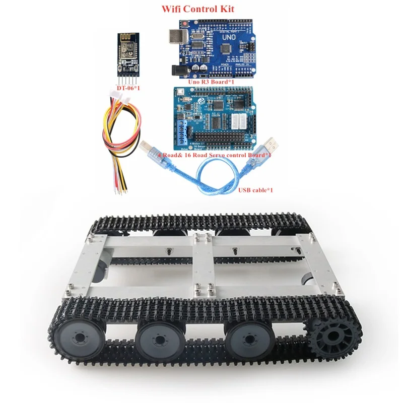 Wifi/ Bluetoth/ PS2 версия TP301 умное шасси для танков гусеничное платформа дистанционного