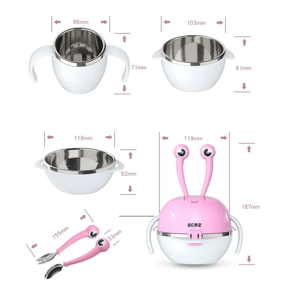 

Stainless Steel Bowls Exquisite Lightweight Heat Insulation Dish Dinnerware Kitchen Tool Home Infant Feeding Essential Supplies