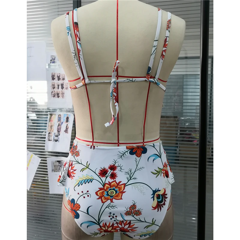 

2021 New Bikini Set Bathing Suits Women Swimsuits Ladies High Waist New Split Swimsuit Sexy Bikini Print