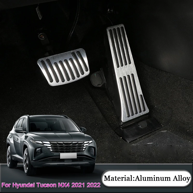 

Для Hyundai Tucson 2021 2022 AT автомобильный Стайлинг Интерьер алюминиевая педаль акселератора газовый тормоз нескользящий коврик крышка автомобиль...