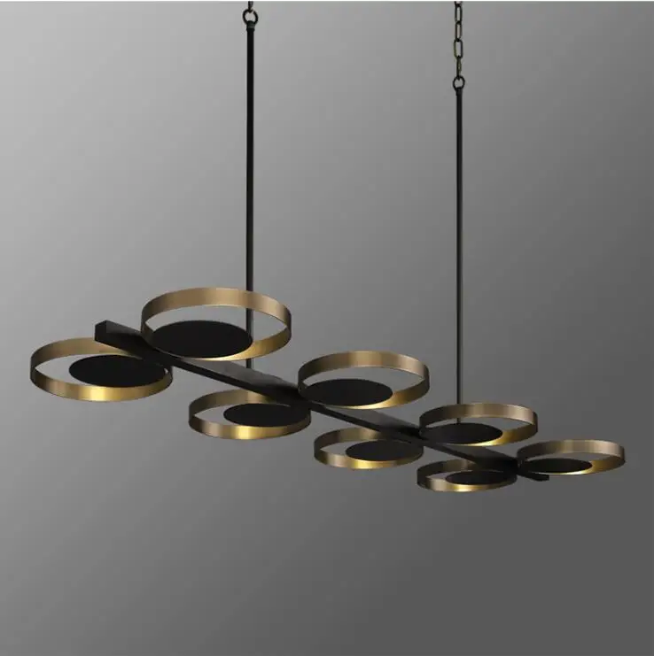 Rh медный скандинавский простой современный длинная Люстра для столовой