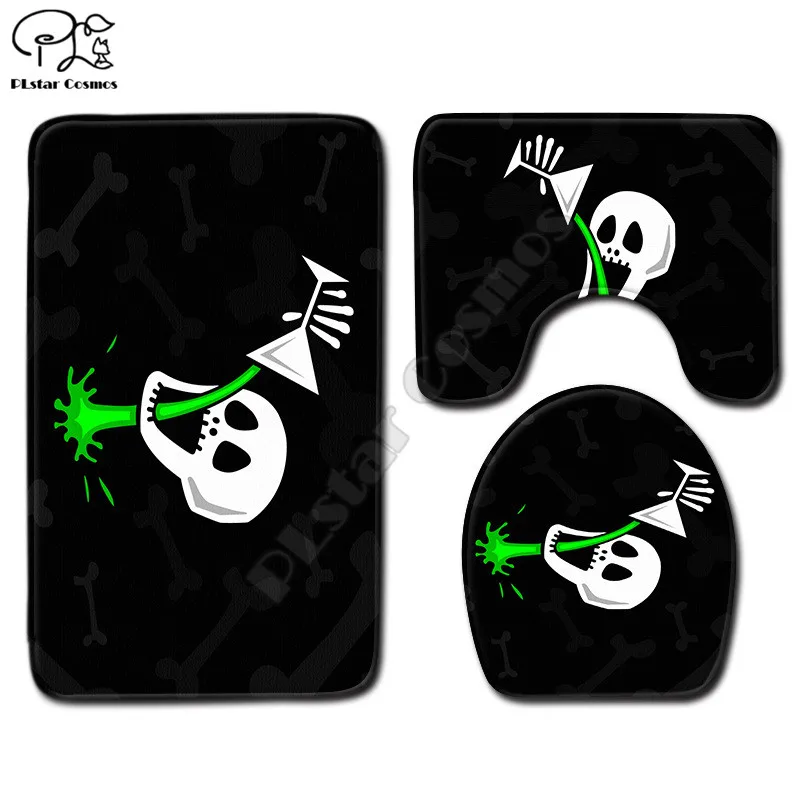 Хэллоуин темный узор 3D печать подставка для ванной коврик крышка унитаза набор