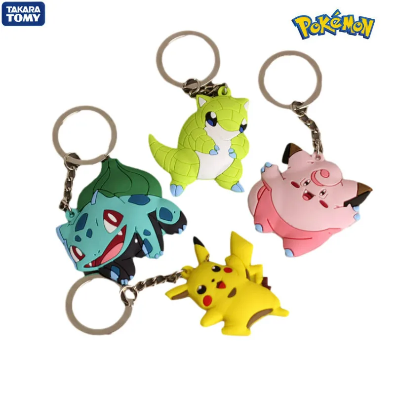 

Takara Tomy Pokemon Keychain Pet Pokemon Toy Pikachu PVC Soft Pokemon Silicone Pendant Toy Pokemon Figures Anime Figure toys