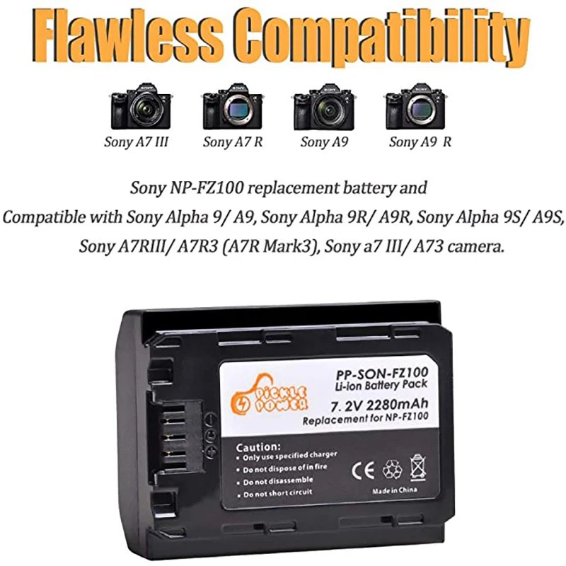 2280 мАч NP FZ100 NPFZ100 батарея и LED двойной USB зарядное устройство для Sony BC QZ1 Alpha A9 A9R A9S A7R