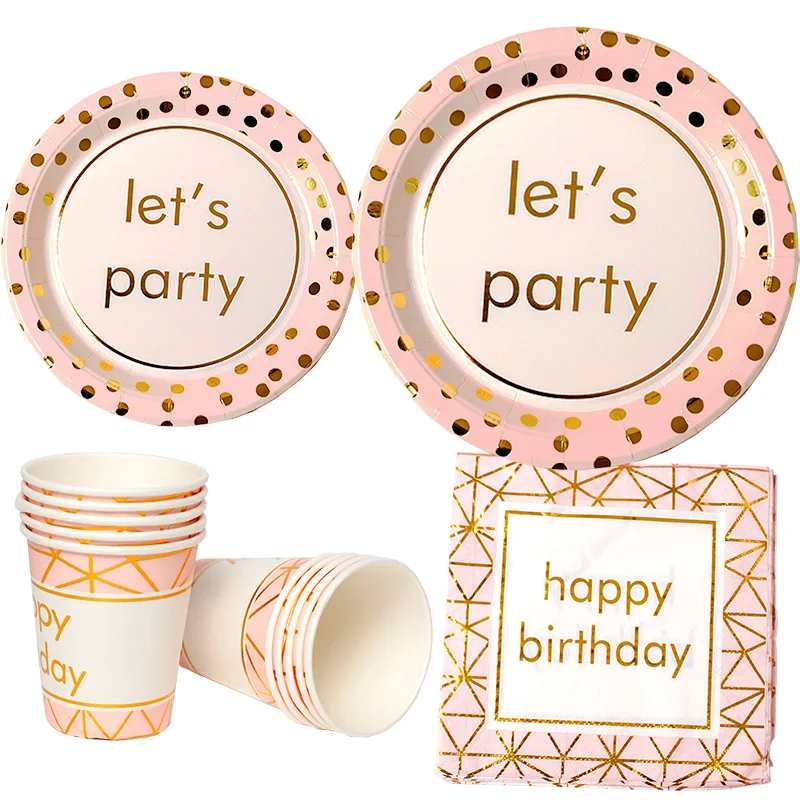 Тарелки из зеленого розового золота для салфетки стаканчиков товары дня