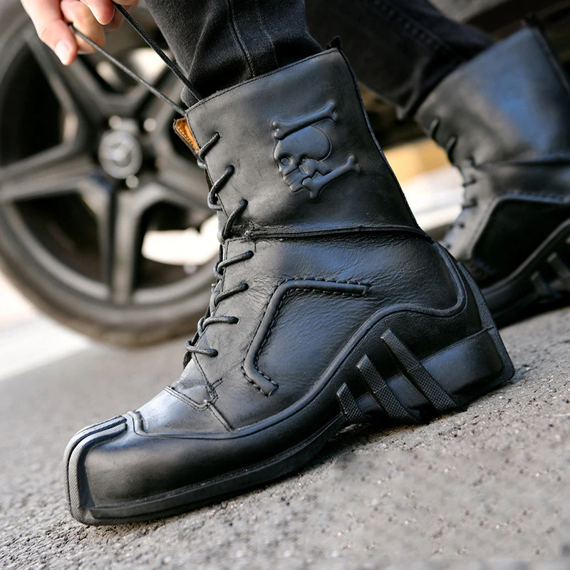 Мужские ботинки в стиле стимпанк из натуральной коровьей кожи мужские ретро с