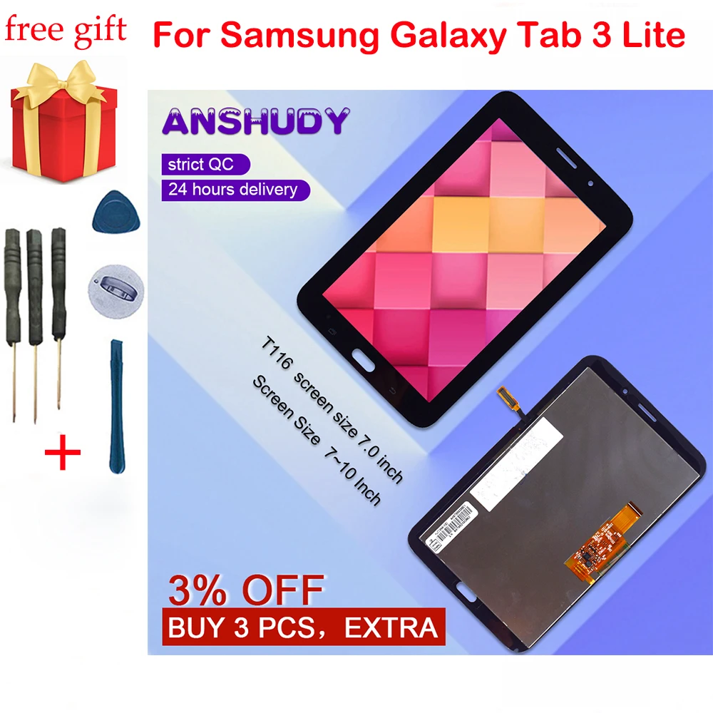 Для Samsung Galaxy Tab 3 Lite 7 0 дюймов SM T113 T116 сенсорный экран дигитайзер сенсорная