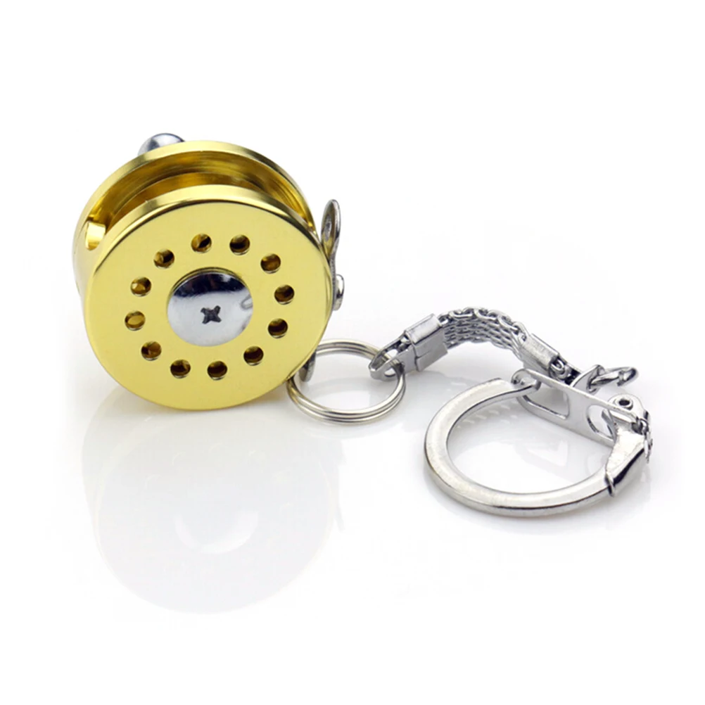 Золотая нахлыстовая катушка брелок и Троллинговые кольца для рыболовной катушки